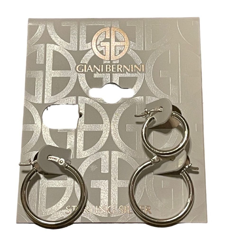 NWT GIANI BERNINI 2-Pc. Set Small Hoop Earrings in Sterling Silver